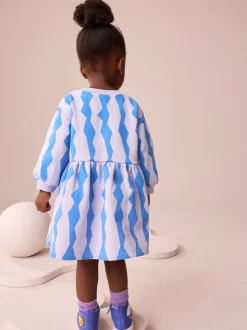 Blauw leeuw - Sweaterjurk (3 mnd-7 jr)