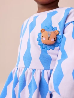 Blauw leeuw - Sweaterjurk (3 mnd-7 jr)