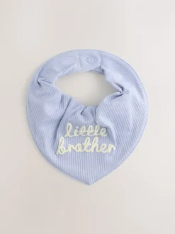 Blauw Little Brother - Verpakking met 2 babyslabbetjes