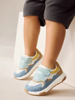 Blauw meerkleurig - Suède Trainers met Touch Fastening