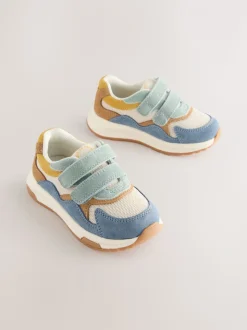 Blauw meerkleurig - Suède Trainers met Touch Fastening