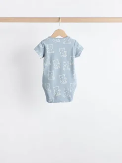 Blauw met beren - Set van 5 babyrompertjes