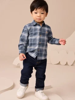 Blauw met beren - Shirt met Character lange mouwen (3mnd-7jr)