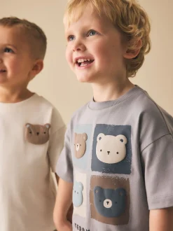 Blauw met beren - Short Sleeve T-Shirt and Lightweight Joggers 2 Pack Set (3mths-7yrs)