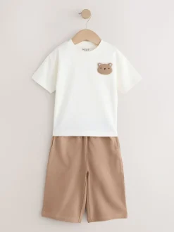 Blauw met beren - Short Sleeve T-Shirt and Lightweight Joggers 2 Pack Set (3mths-7yrs)