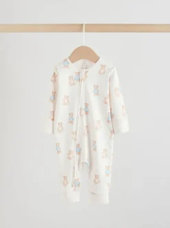 Blauw met beren - Verpakking van 3 babyslaappakjes met tweewegrits (0 mnd - 3 jr)