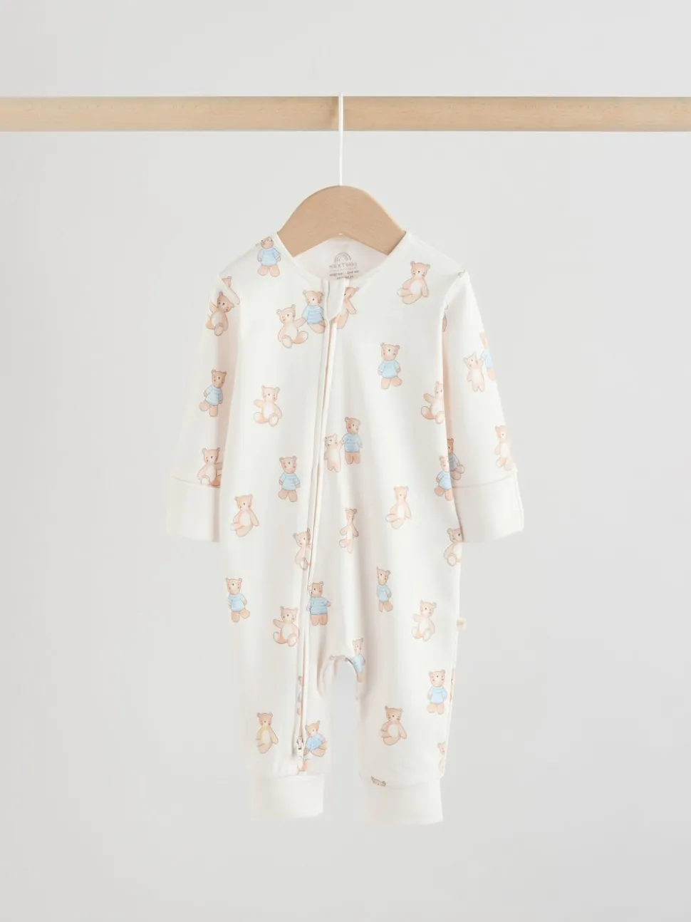 Blauw met beren - Verpakking van 3 babyslaappakjes met tweewegrits (0 mnd - 3 jr)