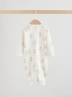 Blauw met beren - Verpakking van 3 babyslaappakjes met tweewegrits (0 mnd - 3 jr)