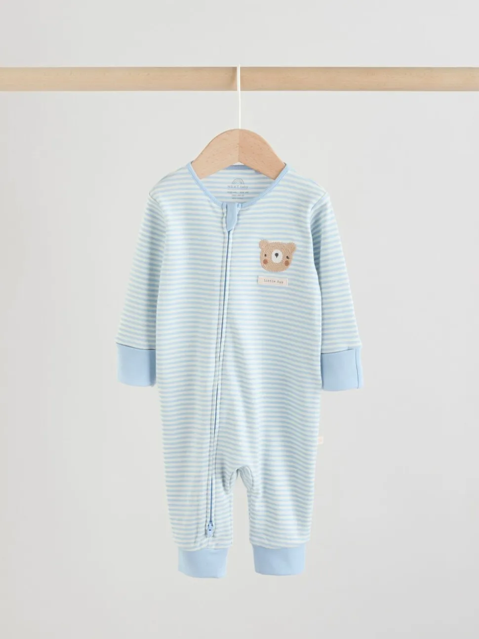 Blauw met beren - Verpakking van 3 babyslaappakjes met tweewegrits (0 mnd - 3 jr)