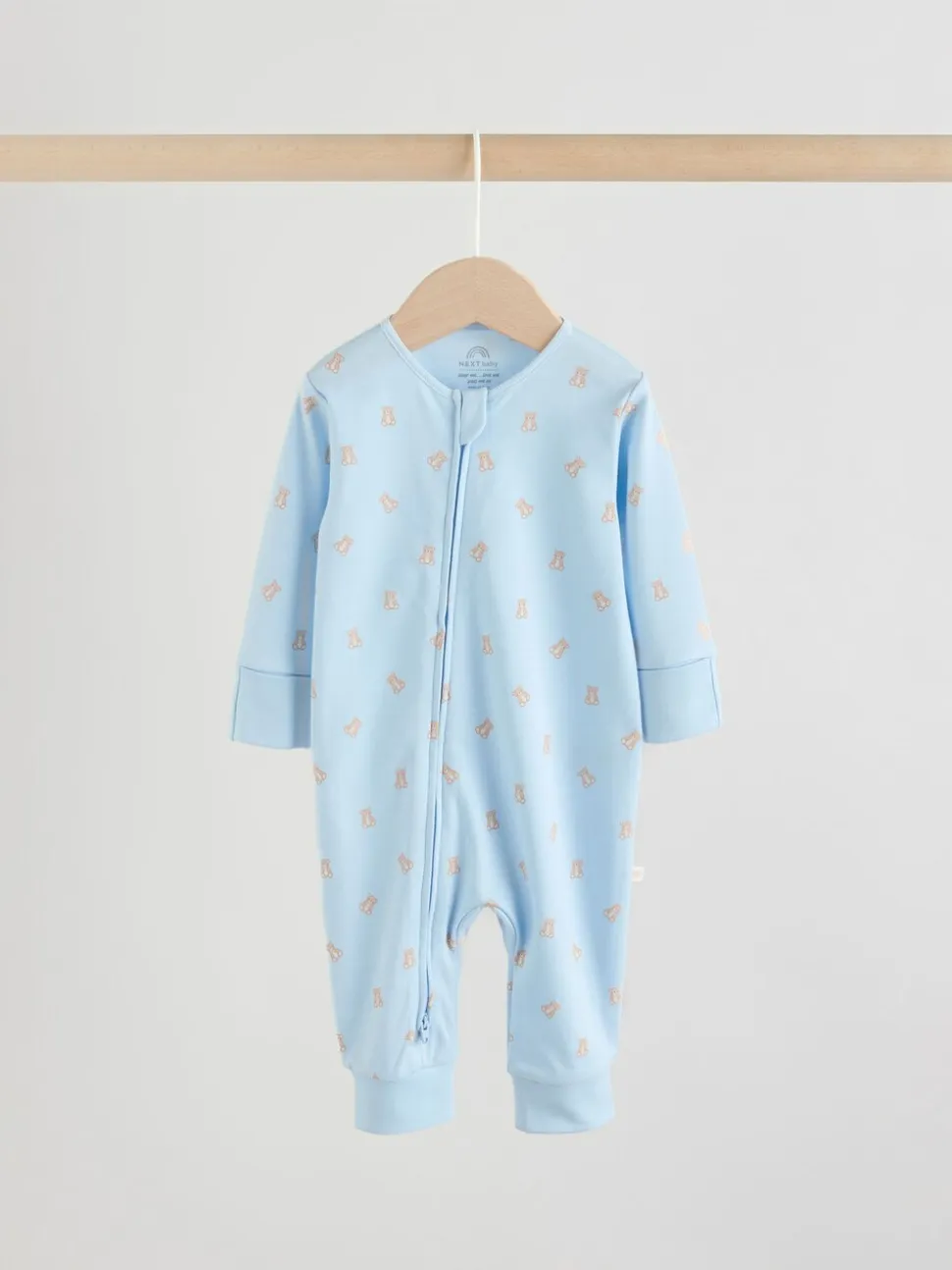 Blauw met beren - Verpakking van 3 babyslaappakjes met tweewegrits (0 mnd - 3 jr)