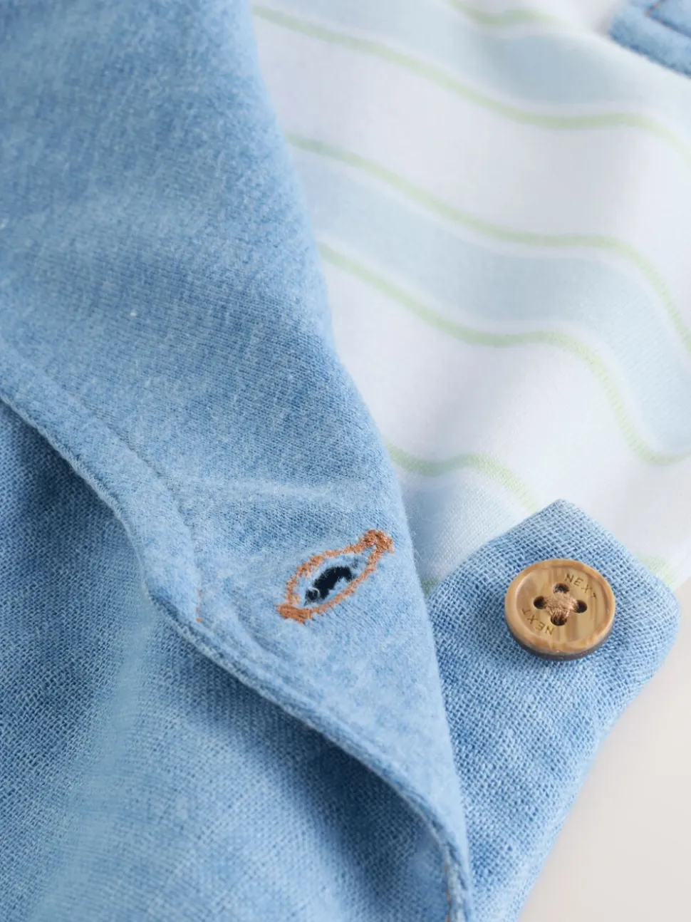 Blauw met beren - Woven Dungarees and Bodysuit Baby Set (0mths-2yrs)