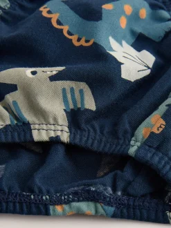 Blauw met dinosaurus - 100% katoenen bedrukte onderbroeken set van 5 (1.5-10jr)