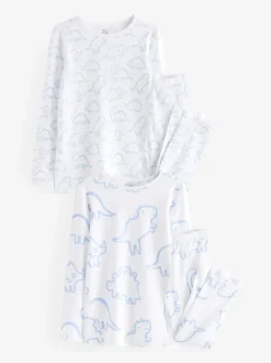 Blauw met dinosaurus - Huidvriendelijke pyjama's 2 stuks (9mnd -12jr)