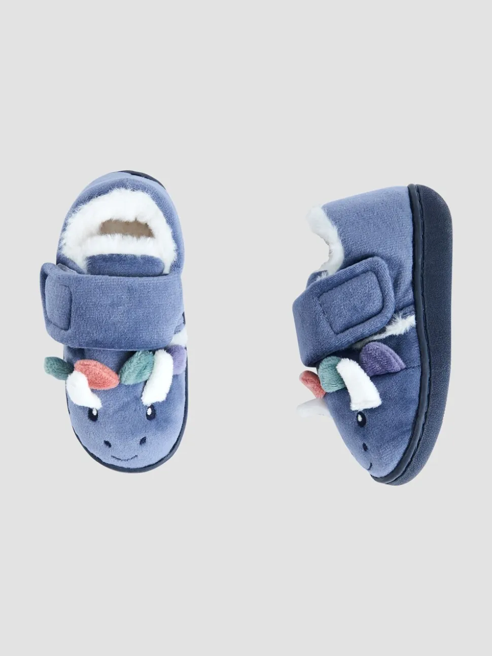 Blauw met dinosaurus - JoJo Maman Bébé Slipper Shoe