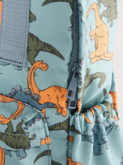 Blauw met dinosaurus - Rugzak