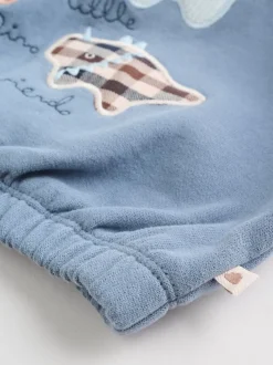 Blauw met dinosaurus - Set met baby-sweatshirt en legging (0mnd-3jr)