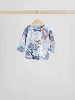 Blauw met dinosaurus - Tops en Leggings 6 -delige babyset (0mnd-3jr)