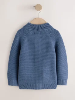Blauw met dinosaurus - Vest met figuurtjes (3mnd-7jr)