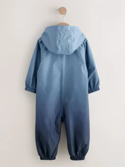 Blauw met dip dye - Waterdicht regenpak met fleecevoering (3 mnd-7 jr)