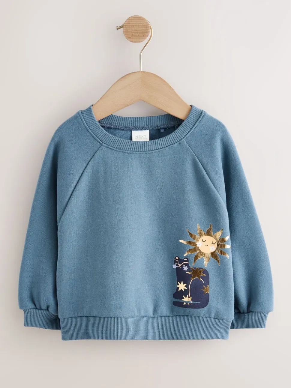 Blauw met hemellichamen - Sweatshirt met ronde hals (3 mnd-7 jr)