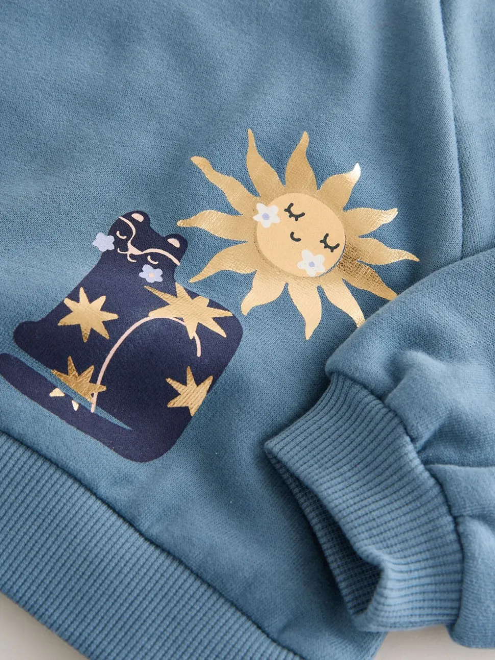 Blauw met hemellichamen - Sweatshirt met ronde hals (3 mnd-7 jr)