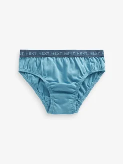 Blauw met jacquard tailleband - 100% katoenen slip verpakking van 5 (1,5 - 16 jr)