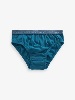 Blauw met jacquard tailleband - 100% katoenen slip verpakking van 5 (1,5 - 16 jr)