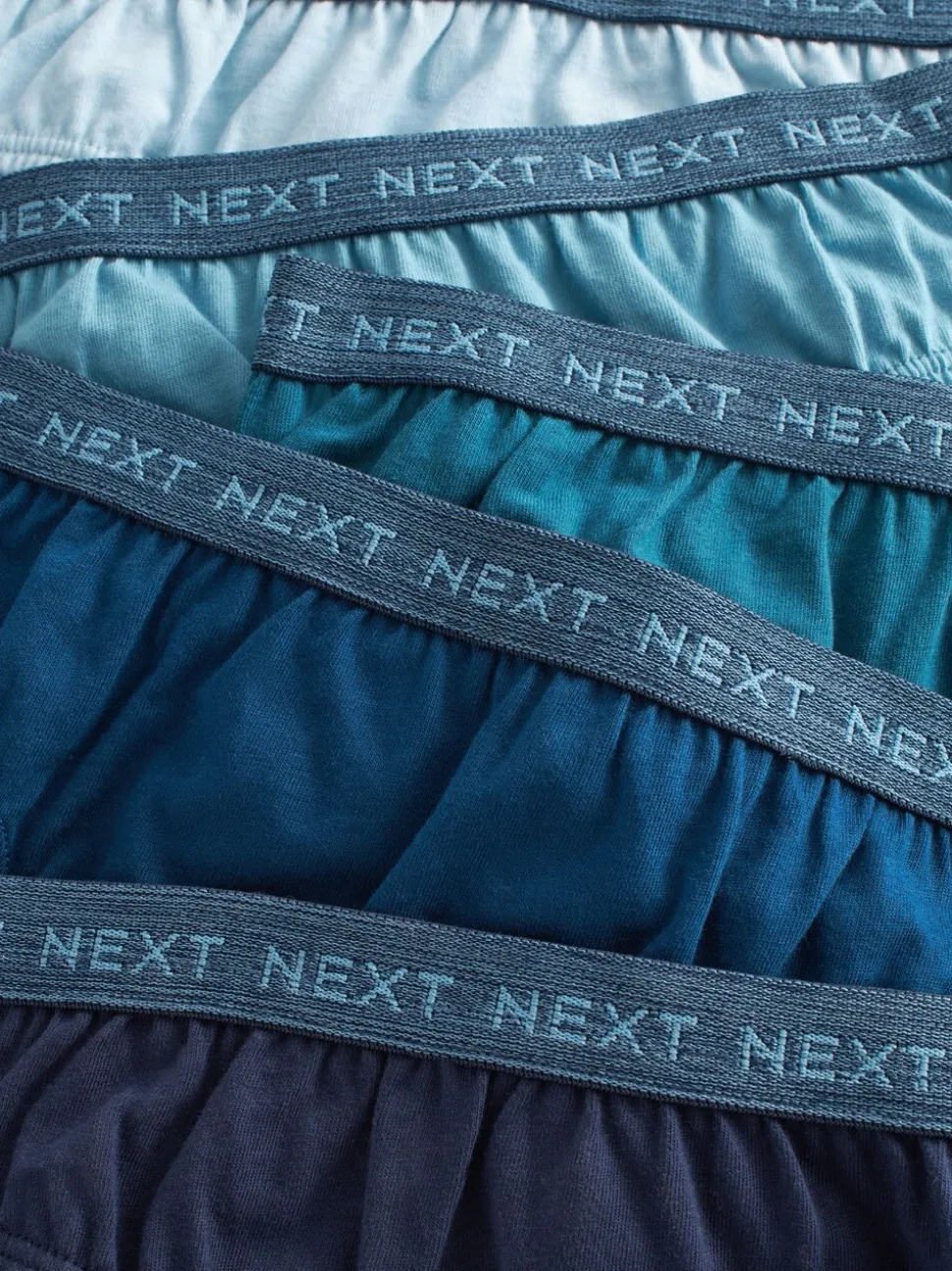 Blauw met jacquard tailleband - 100% katoenen slip verpakking van 5 (1,5 - 16 jr)