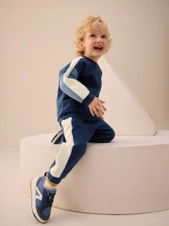 Blauw met kleurvlakken - Set met sweatshirt en joggingbroek (3mnd -7jr)