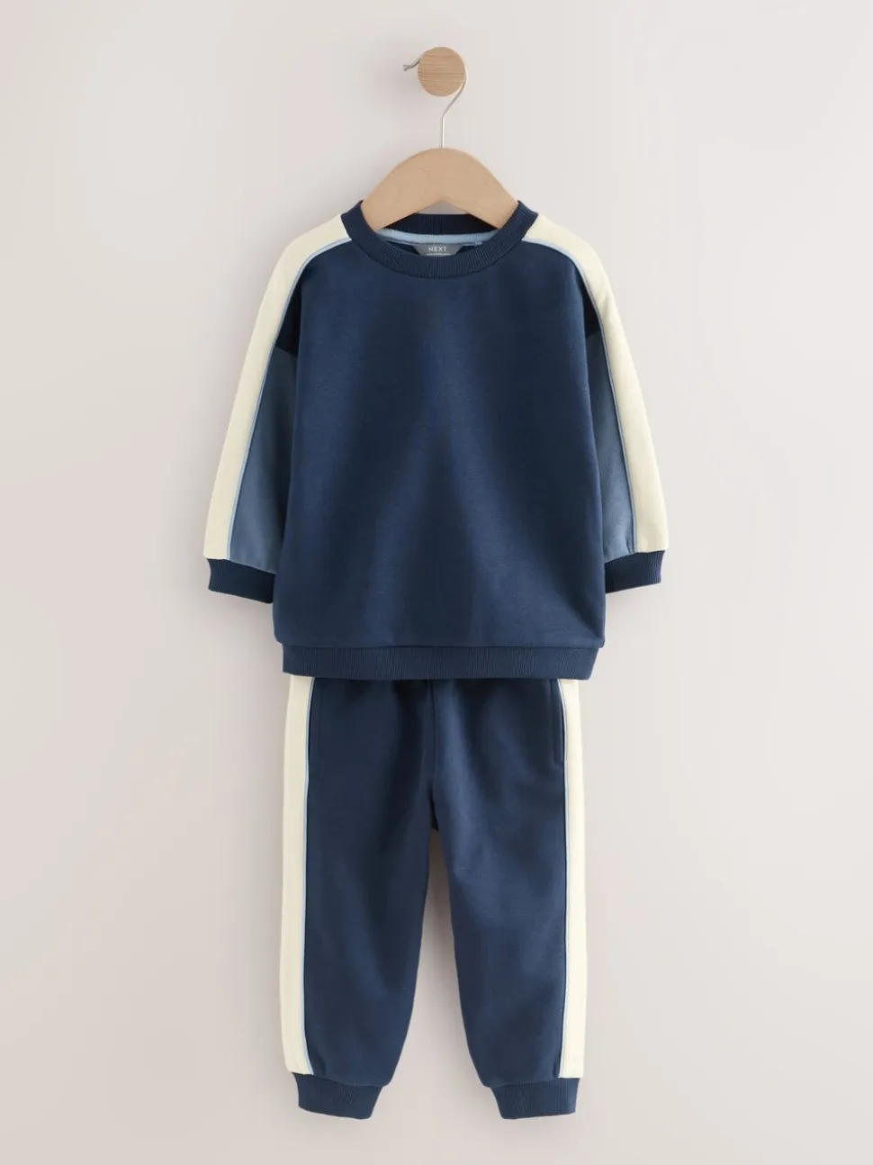 Blauw met kleurvlakken - Set met sweatshirt en joggingbroek (3mnd -7jr)