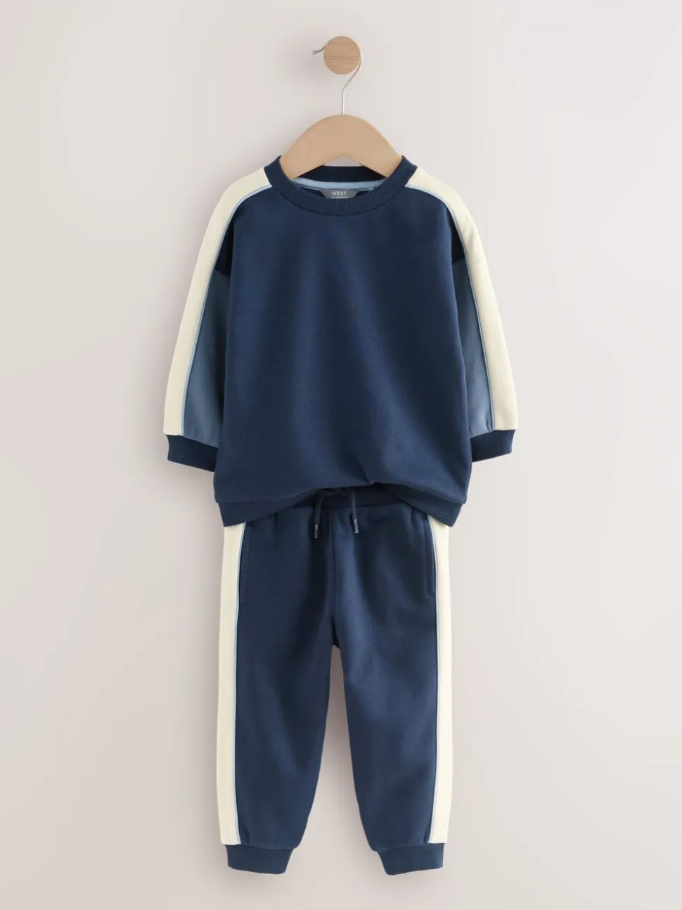 Blauw met kleurvlakken - Set met sweatshirt en joggingbroek (3mnd -7jr)