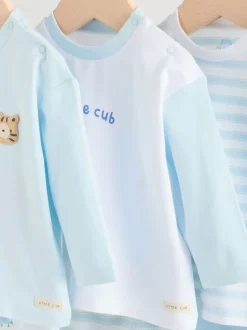 Blauw met safariprint - Baby Top & Leggings 6 Piece Set (0mths-3yrs)