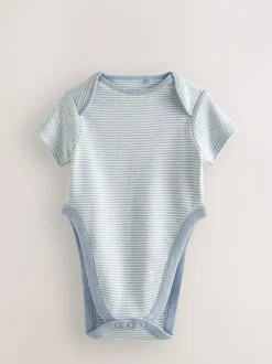 Blauw met sterrenprint - Baby heupdysplasie-rompertjes met korte mouwen 3 stuks