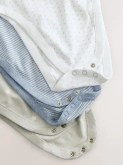 Blauw met sterrenprint - Baby heupdysplasie-rompertjes met korte mouwen 3 stuks