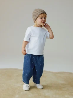 Blauw met stippen - Pullon Barrel Jeans (3mths-7yrs)