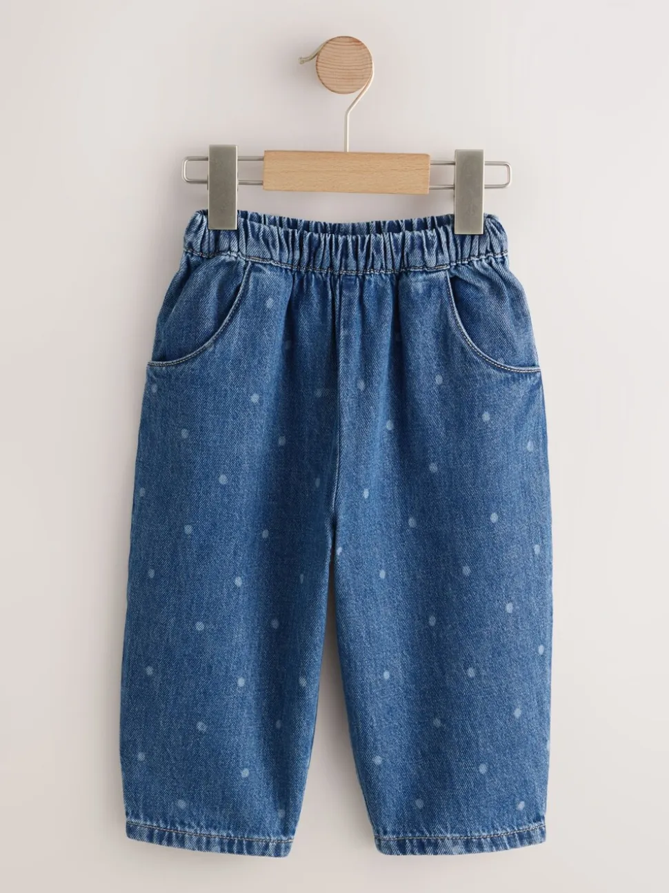 Blauw met stippen - Pullon Barrel Jeans (3mths-7yrs)