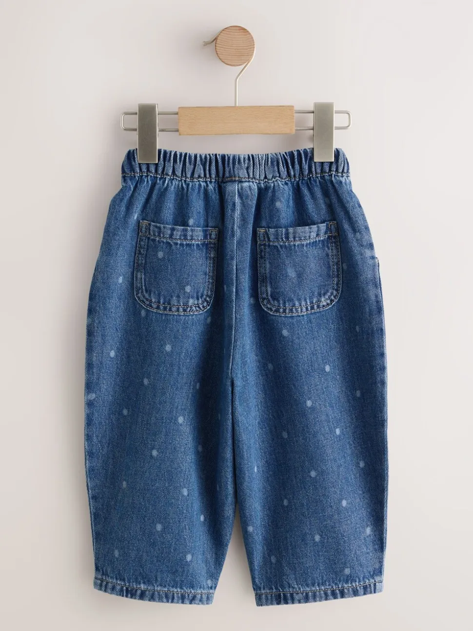Blauw met stippen - Pullon Barrel Jeans (3mths-7yrs)