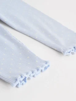 Blauw met stippen - Set met babyfriltop met lange mouwen en legging (0mnd-2jr)
