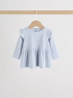 Blauw met stippen - Set met babyfriltop met lange mouwen en legging (0mnd-2jr)