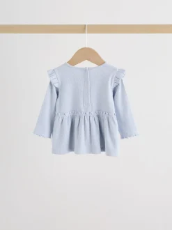 Blauw met stippen - Set met babyfriltop met lange mouwen en legging (0mnd-2jr)