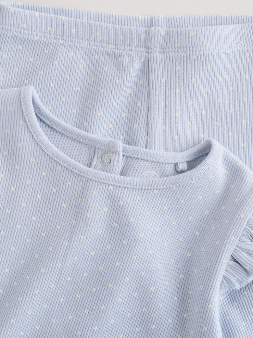 Blauw met stippen - Set met babyfriltop met lange mouwen en legging (0mnd-2jr)
