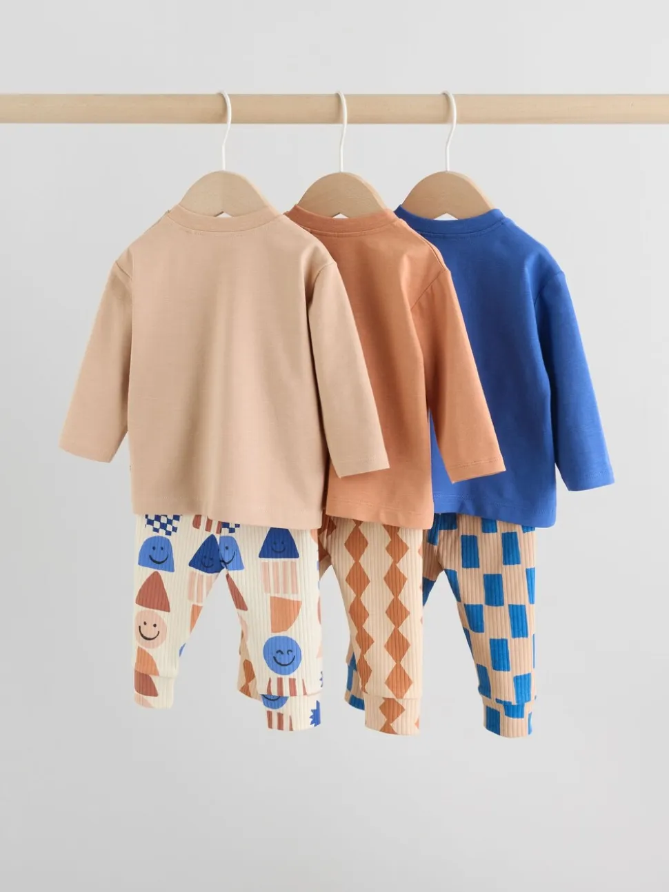 Blauw met vormen - Tops en Leggings 6 -delige babyset (0mnd-3jr)