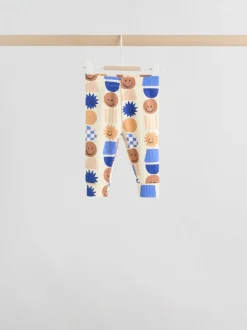Blauw met vormen - Tops en Leggings 6 -delige babyset (0mnd-3jr)
