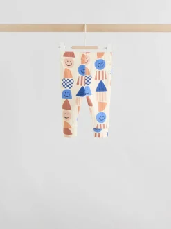Blauw met vormen - Tops en Leggings 6 -delige babyset (0mnd-3jr)