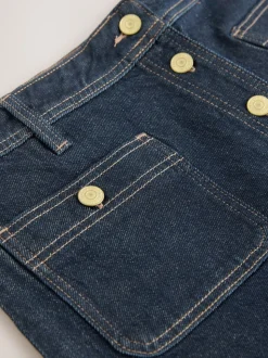 Blauw met wassing - Denim Patch Pocket Mini Skirt