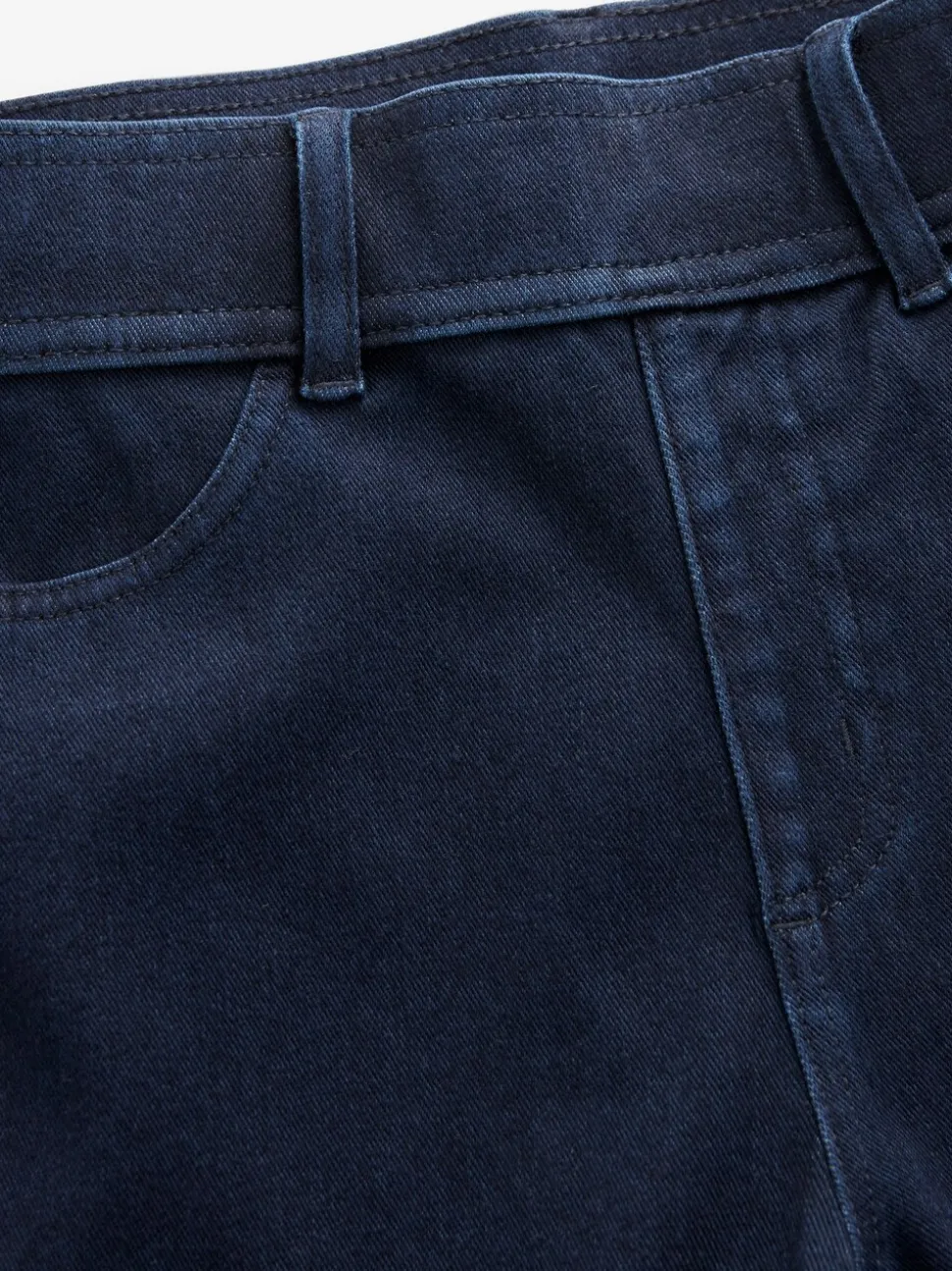 Blauw met wassing - Lange jersey denim leggings