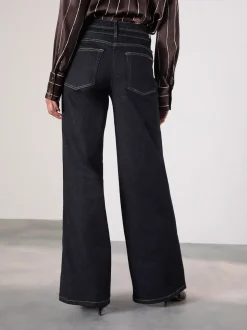 Blauw met wassing - Slim Lift and Shape Wide Leg Jeans