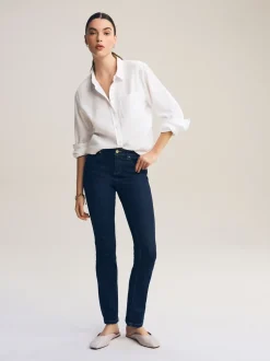 Blauw met wassing - Superzachte slim-fit jeans