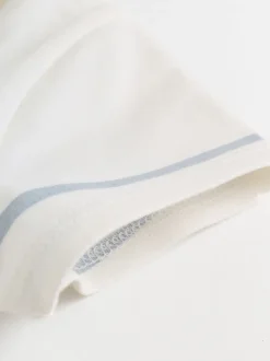 Blauw met wit gestreept - Verpakking van 2 jersey babyrompertjes