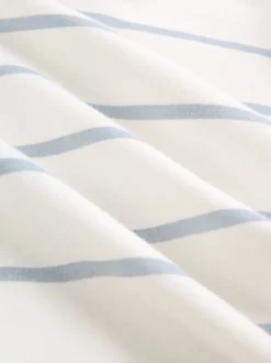 Blauw met wit gestreept - Verpakking van 2 jersey babyrompertjes